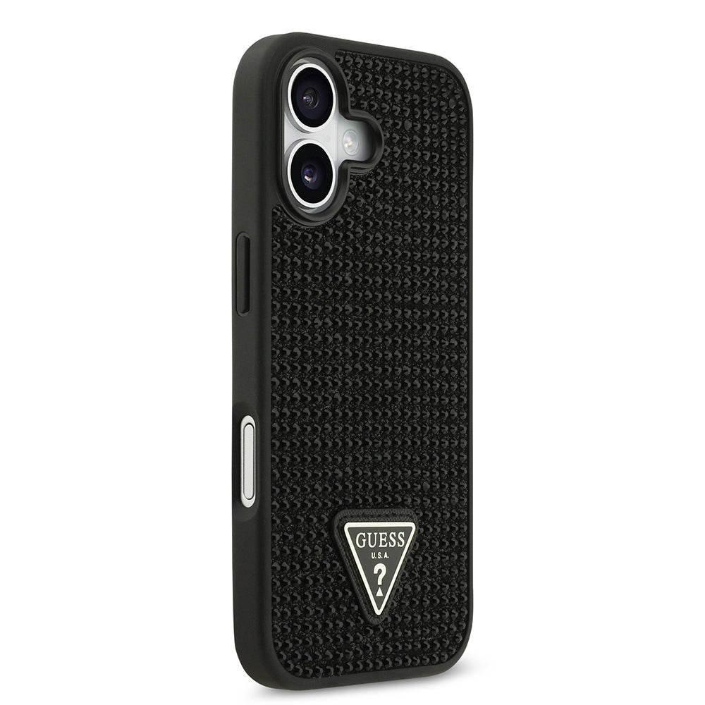 Guess iPhone 17 Orjinal Lisanslı Taşlı Arka Yüzey Üçgen Logolu Telefon Kılıfı