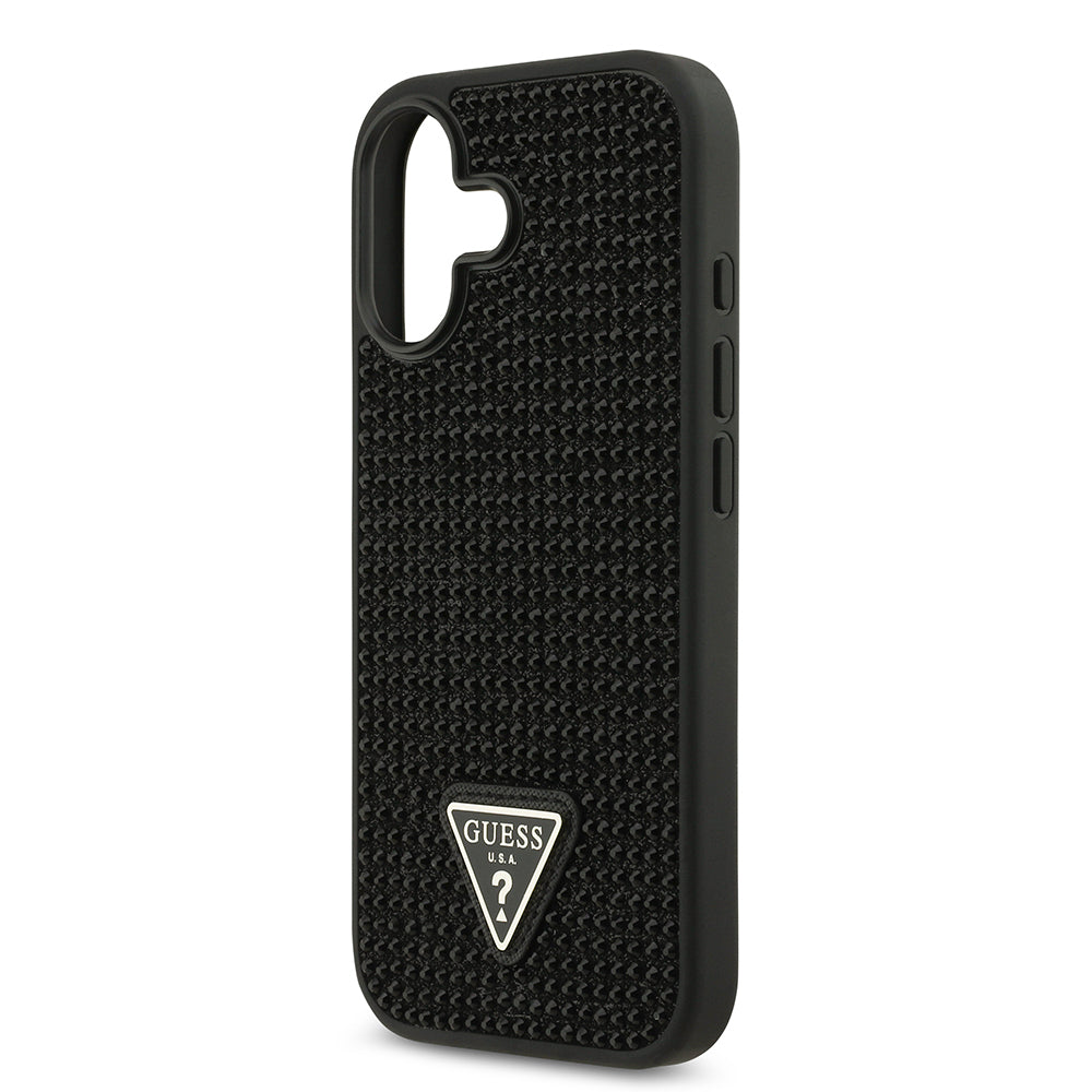 Guess iPhone 17 Orjinal Lisanslı Taşlı Arka Yüzey Üçgen Logolu Telefon Kılıfı