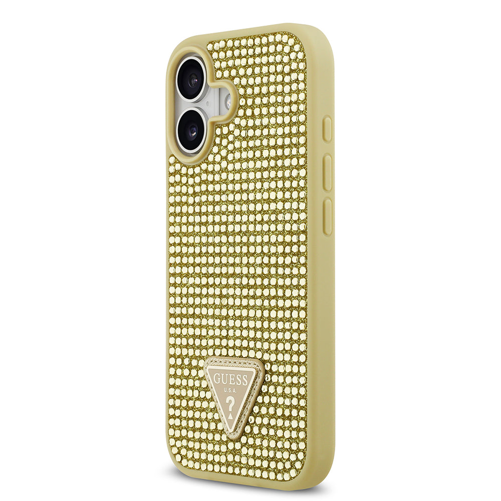 Guess iPhone 17 Orjinal Lisanslı Taşlı Arka Yüzey Üçgen Logolu Telefon Kılıfı