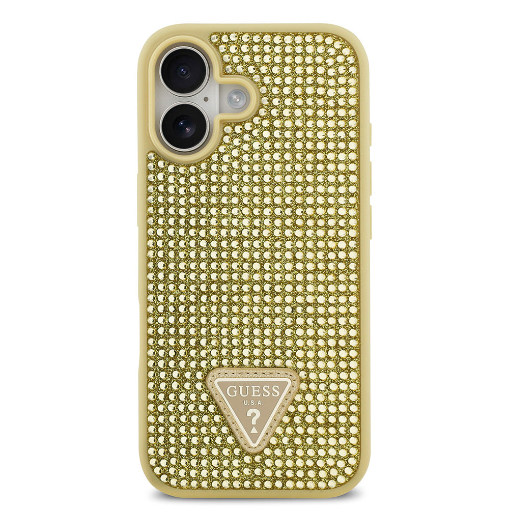 Guess iPhone 17 Orjinal Lisanslı Taşlı Arka Yüzey Üçgen Logolu Telefon Kılıfı