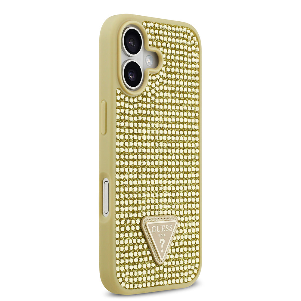 Guess iPhone 17 Orjinal Lisanslı Taşlı Arka Yüzey Üçgen Logolu Telefon Kılıfı