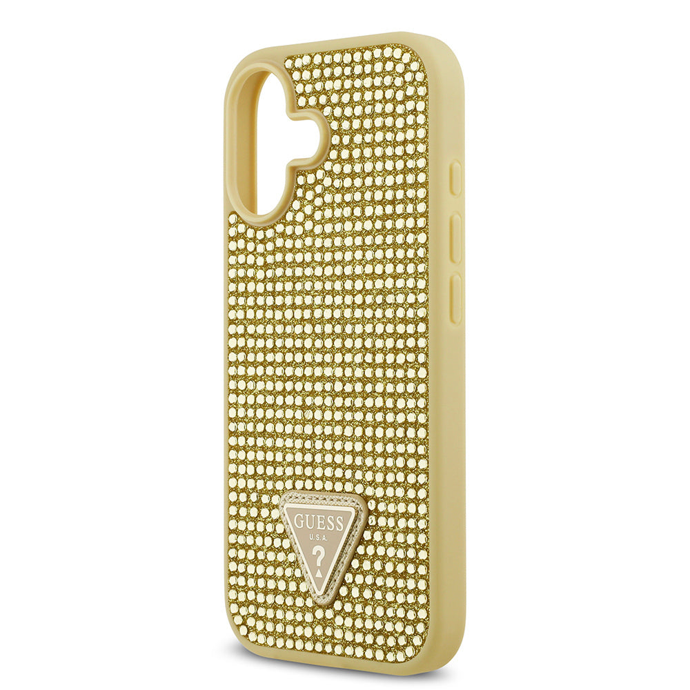 Guess iPhone 17 Orjinal Lisanslı Taşlı Arka Yüzey Üçgen Logolu Telefon Kılıfı