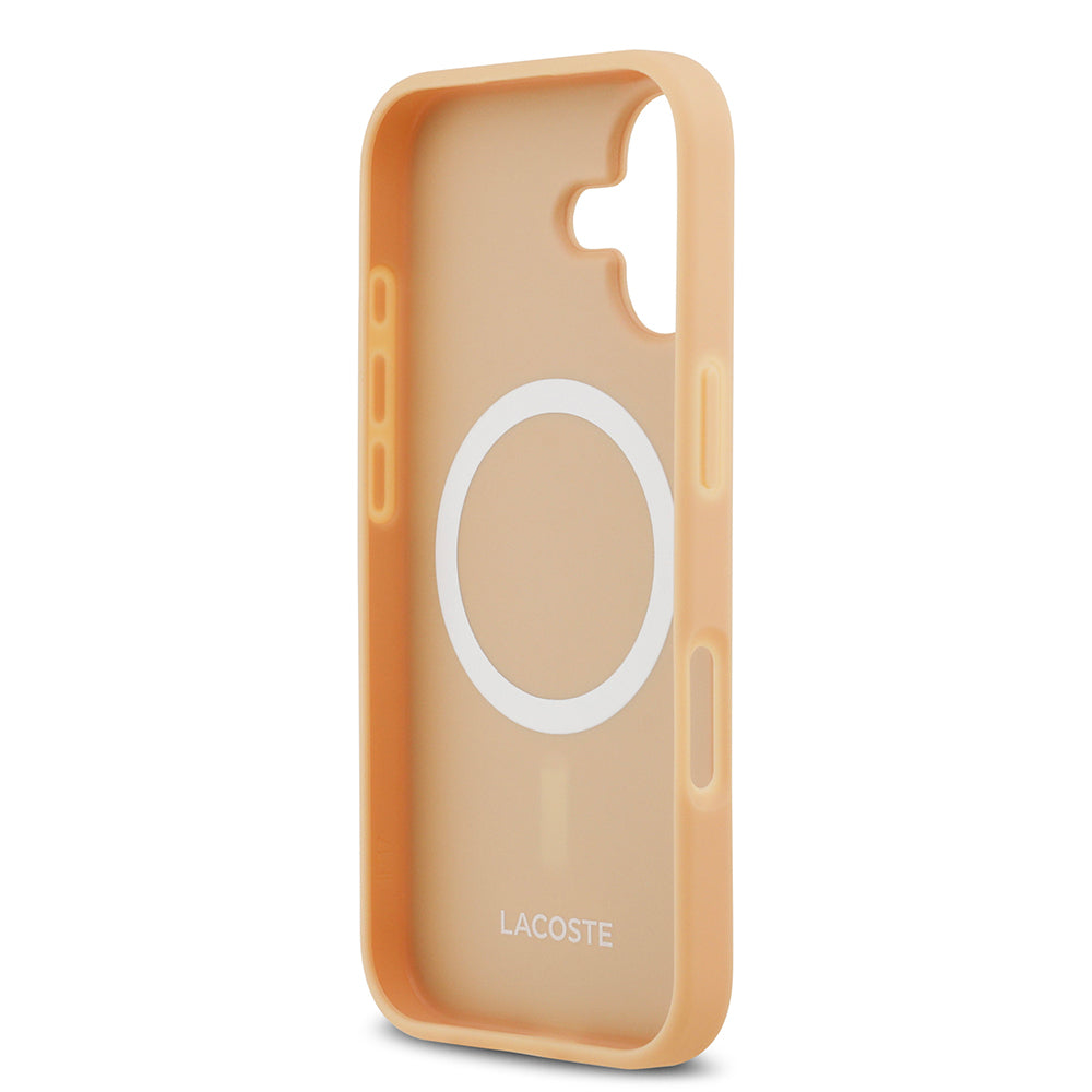 Lacoste iPhone 17 Orjinal Lisanslı M-safe Şarj Özellikli PU Deri Tasarımlı Karışık Monogram Desenli Kılıf