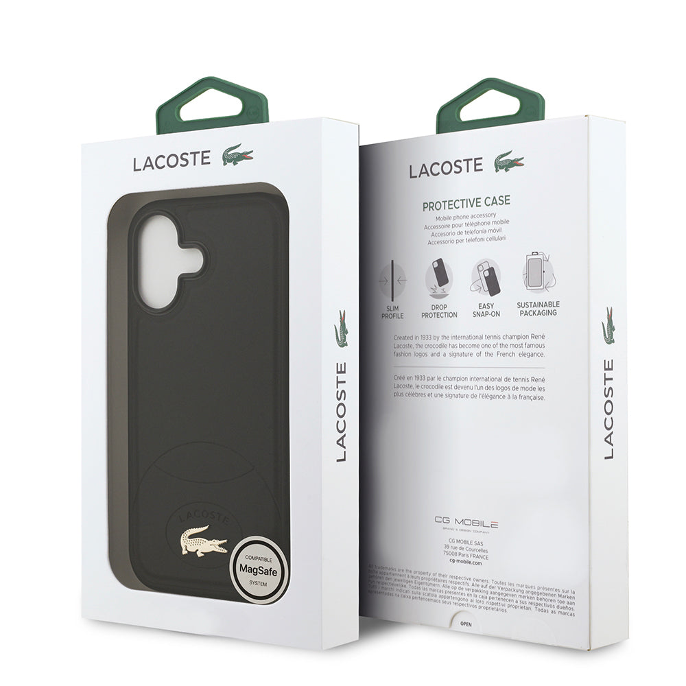 Lacoste iPhone 17 Orjinal Lisanslı M-safe Şarj Özellikli PU Deri Tasarımlı Metal Logolu Kılıf