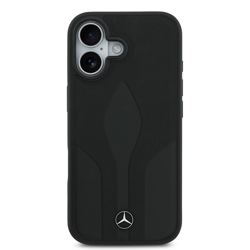 Mercedes Benz iPhone 17 Orjinal Lisanslı M-safe Şarj Özellikli Dokulu Desenli Deri Kılıf