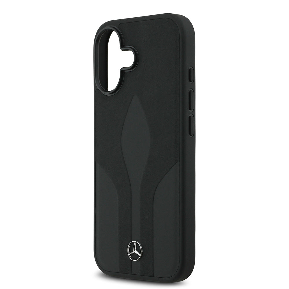 Mercedes Benz iPhone 17 Orjinal Lisanslı M-safe Şarj Özellikli Dokulu Desenli Deri Kılıf