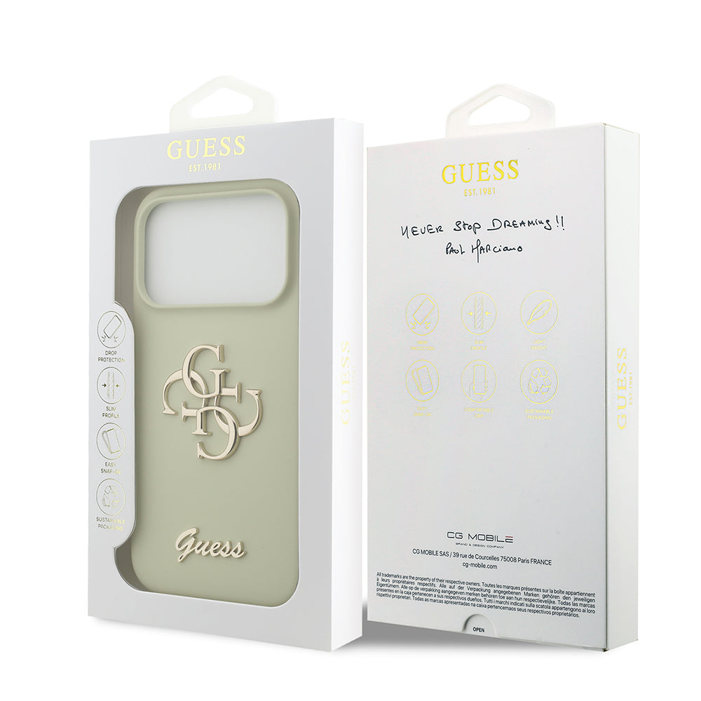 Guess iPhone 17 Pro Orjinal Lisanslı Grained Yazı Logolu Telefon Kılıfı