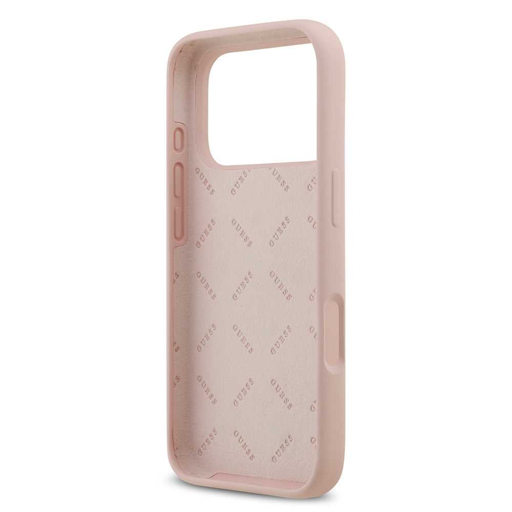 Guess iPhone 17 Pro Orjinal Lisanslı Grained Yazı Logolu Telefon Kılıfı