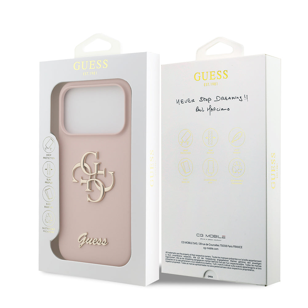Guess iPhone 17 Pro Orjinal Lisanslı Grained Yazı Logolu Telefon Kılıfı