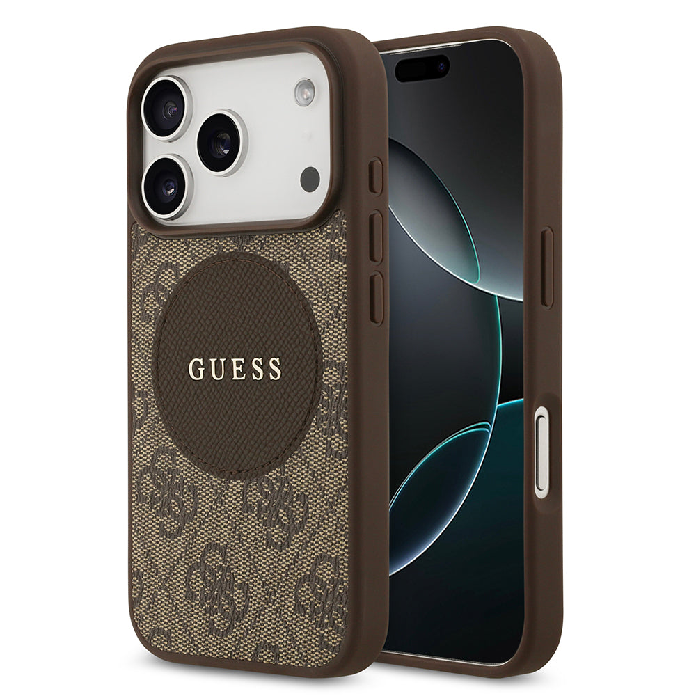 Guess iPhone 17 Pro Orjinal Lisanslı M-safe Şarj Özellikli Yazı Logolu Circle Classic Kılıf