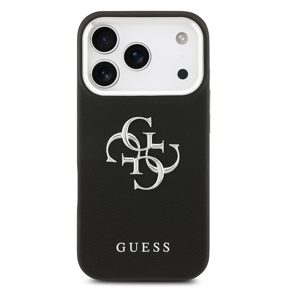 Guess iPhone 17 Pro Orjinal Lisanslı PU Deri 4G Büyük Metal Logo Dizaynlı Telefon Kılıfı