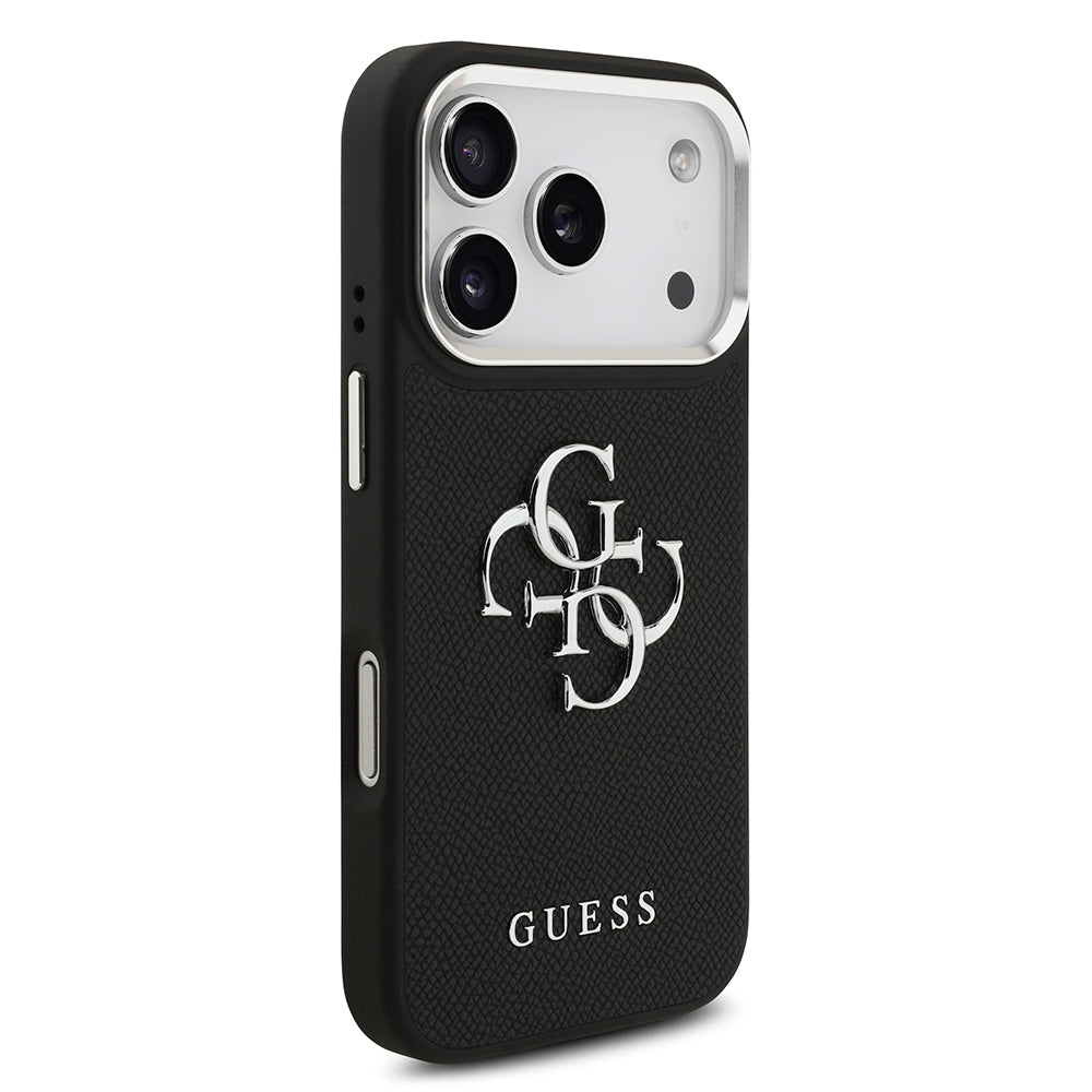 Guess iPhone 17 Pro Orjinal Lisanslı PU Deri 4G Büyük Metal Logo Dizaynlı Telefon Kılıfı