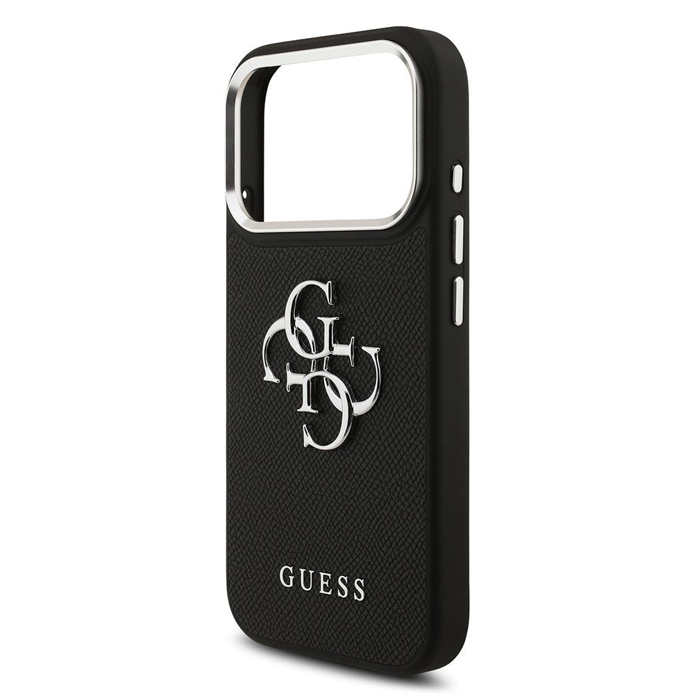 Guess iPhone 17 Pro Orjinal Lisanslı PU Deri 4G Büyük Metal Logo Dizaynlı Telefon Kılıfı