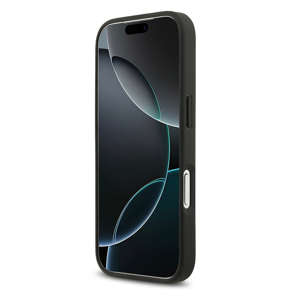 Guess iPhone 17 Pro Orjinal Lisanslı Taşlı Arka Yüzey Üçgen Logolu Telefon Kılıfı