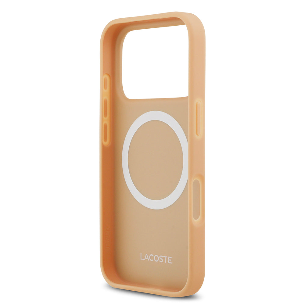 Lacoste iPhone 17 Pro Orjinal Lisanslı M-safe Şarj Özellikli PU Deri Tasarımlı Karışık Monogram Desenli Kılıf