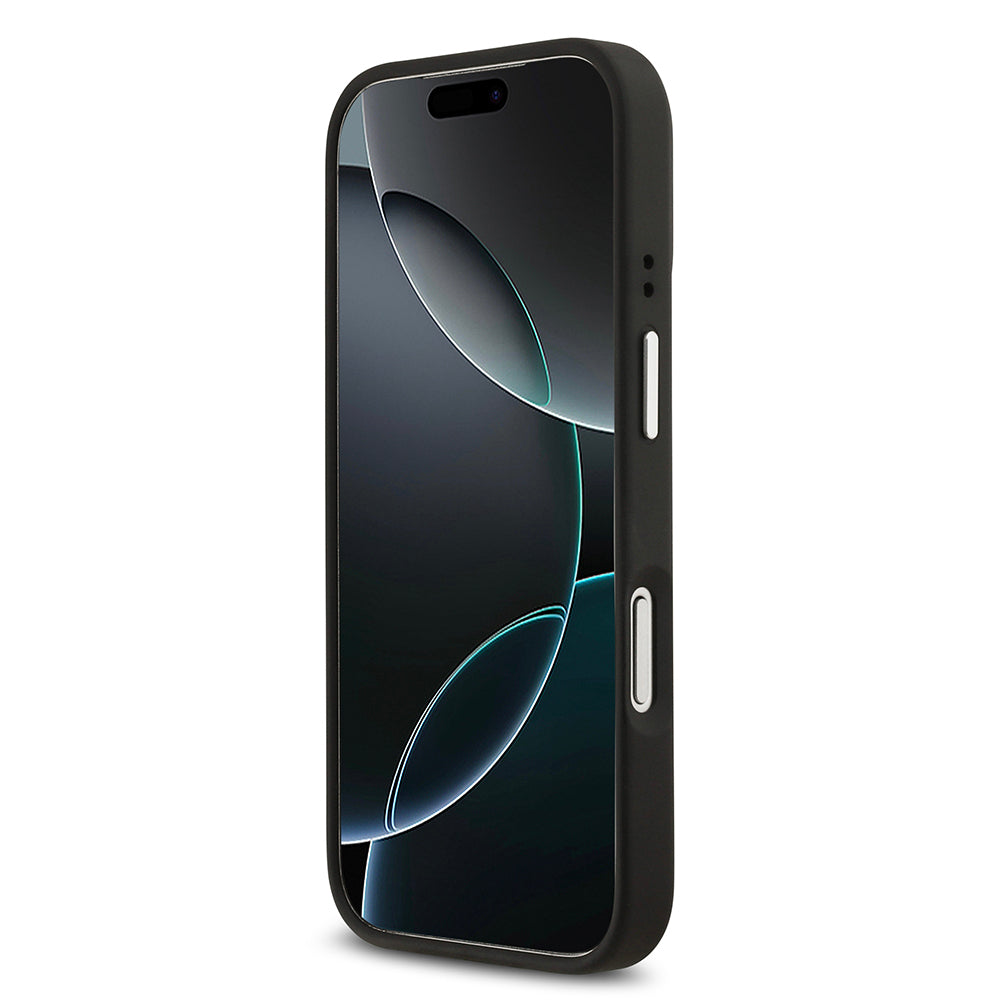 Lacoste iPhone 17 Pro Orjinal Lisanslı M-safe PU Pike Desenli Standlı Metal Logolu Kılıf