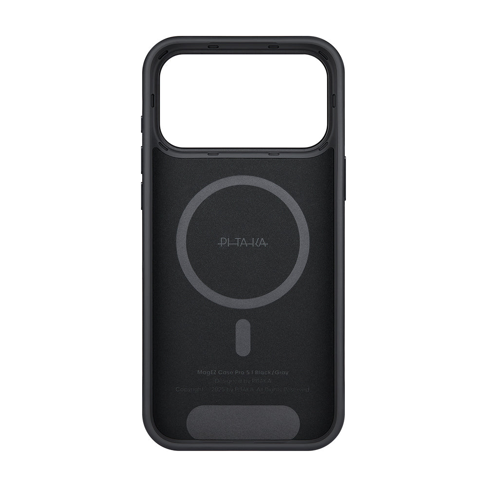 Pitaka Military-Grade Classic Serisi iPhone 17 Pro M-safe Şarj Özellikli Aramid Fiber Black-Grey Twill Kılıf