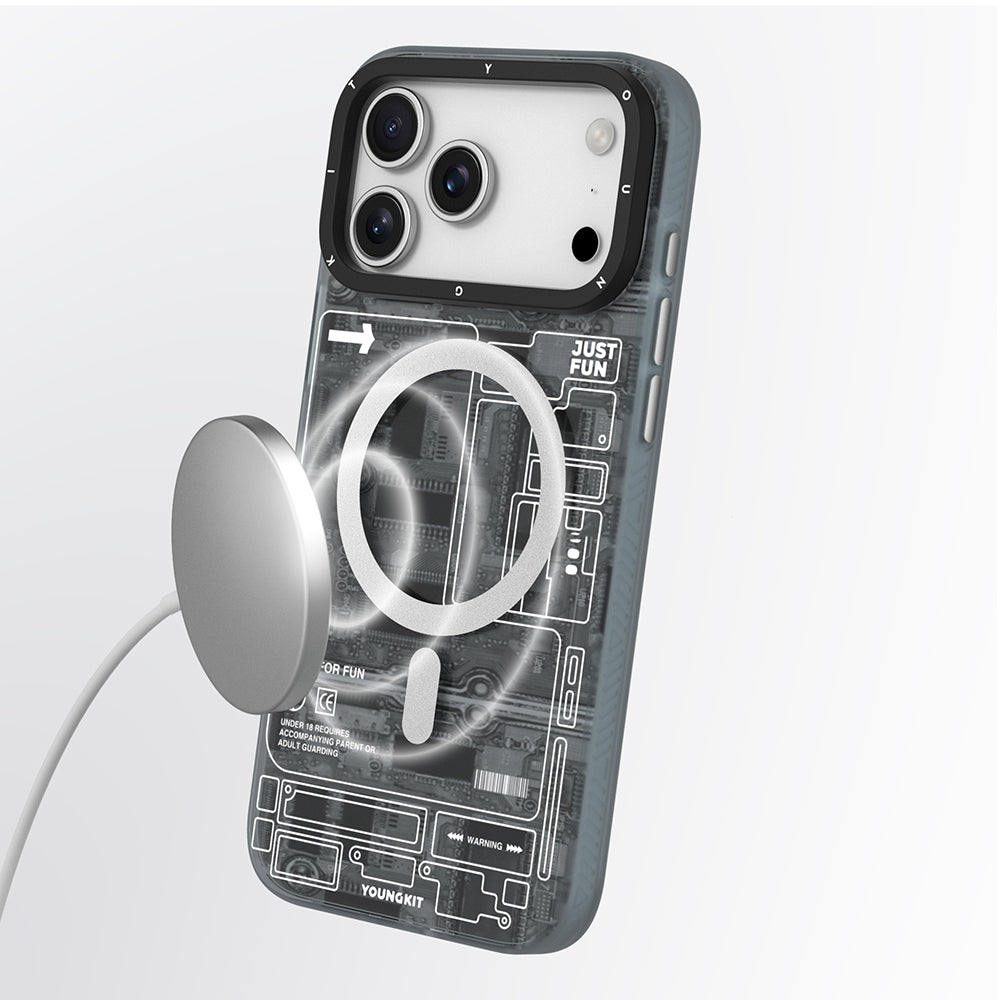 Youngkit Technology Serisi iPhone 17 Pro M-safe Şarj Özellikli Kamera Denetim Butonlu Kılıf