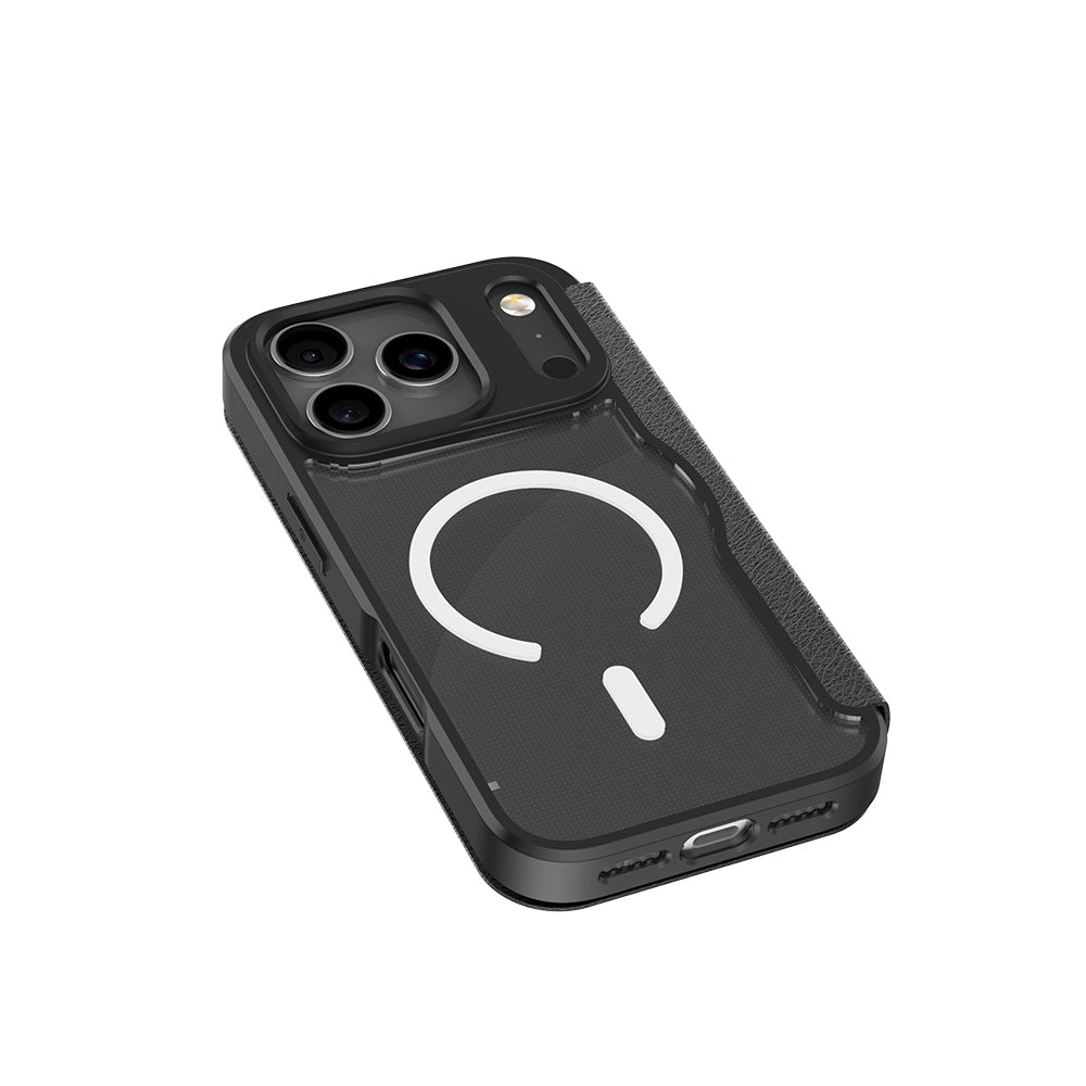Raptic Air Folio iPhone 17 Pro MagSafe Şeffaf Kartlıklı Telefon Kılıfı