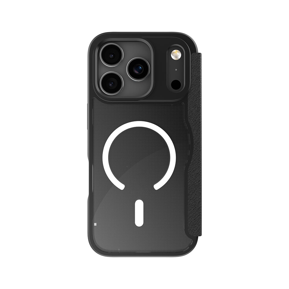 Raptic Air Folio iPhone 17 Pro MagSafe Şeffaf Kartlıklı Telefon Kılıfı