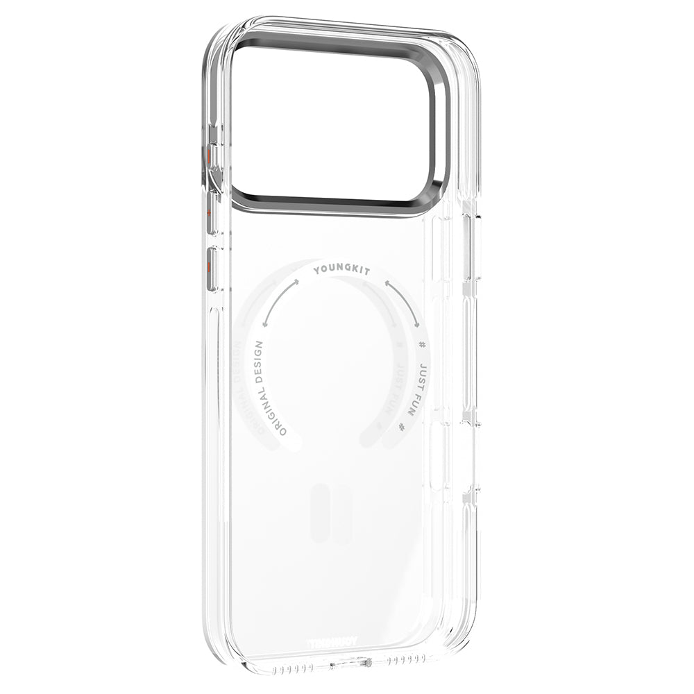 Youngkit Crystal Shield Serisi iPhone 17 Pro Kılıf M-safe Şarj Özellikli Şeffaf Kılıf