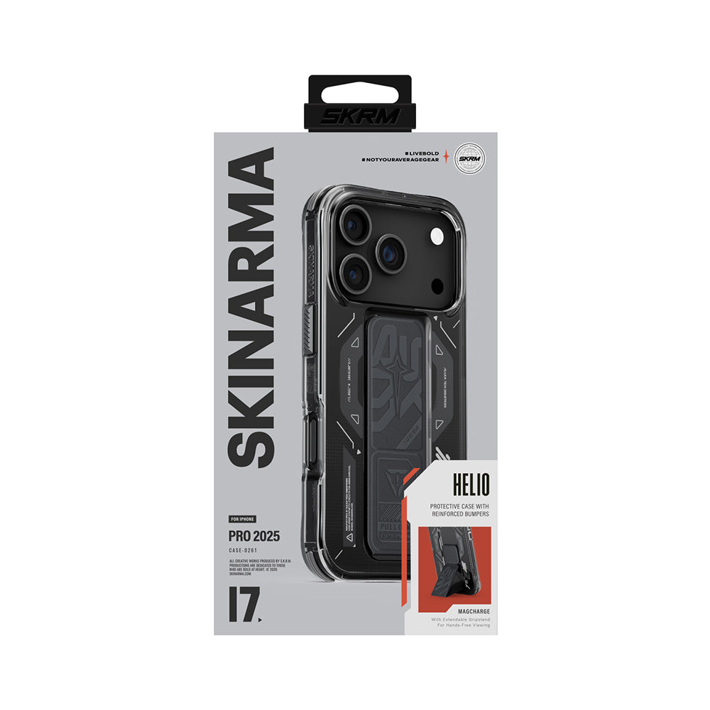 Skinarma Helio Mag Charge iPhone 17 Pro M-safe Şarj Özellikli Teknoloji Desenli Standlı Kılıf