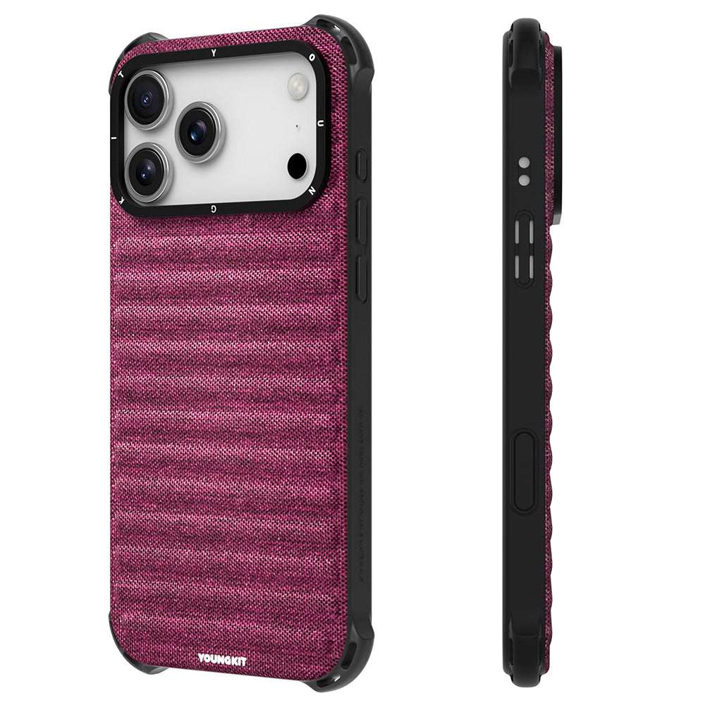 Youngkit Canvas Serisi iPhone 17 Pro M-safe Şarj Özellikli Telefon Kılıfı