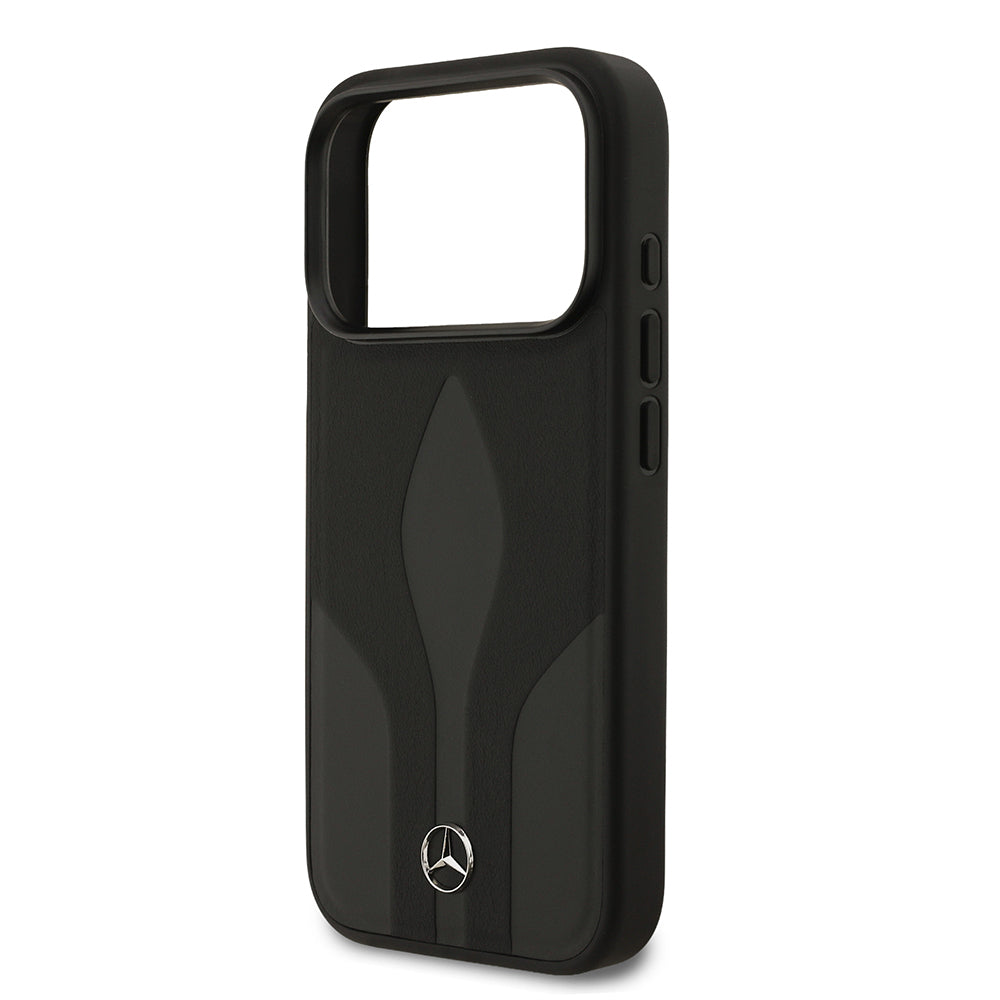 Mercedes Benz iPhone 17 Pro Orjinal Lisanslı M-safe Şarj Özellikli Dokulu Desenli Deri Kılıf