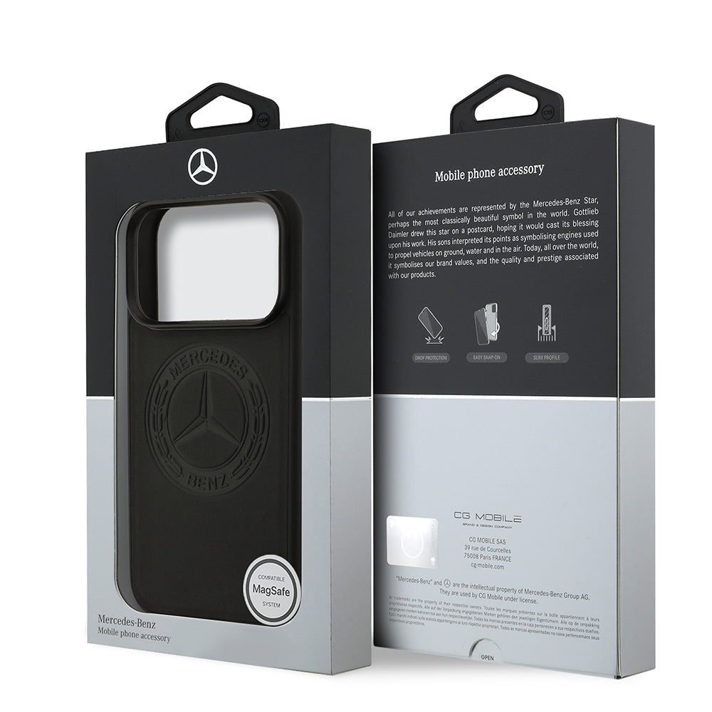 Mercedes Benz iPhone 17 Pro Orjinal Lisanslı M-safe Hakiki Deri Nostaljik Yıldız Dizayn Kılıf