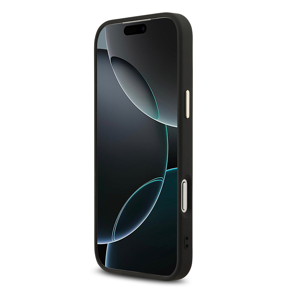 Guess iPhone 17 Pro Max Orjinal Lisanslı Gold Metal Kamera Çerçeveli 4G Desenli Metal Büyük 4G ve Yazı Logolu Kılıf