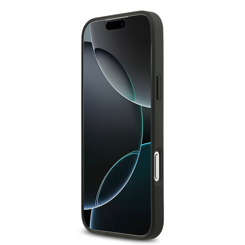 Guess iPhone 17 Pro Max Orjinal Lisanslı Taşlı Arka Yüzey Üçgen Logolu Telefon Kılıfı