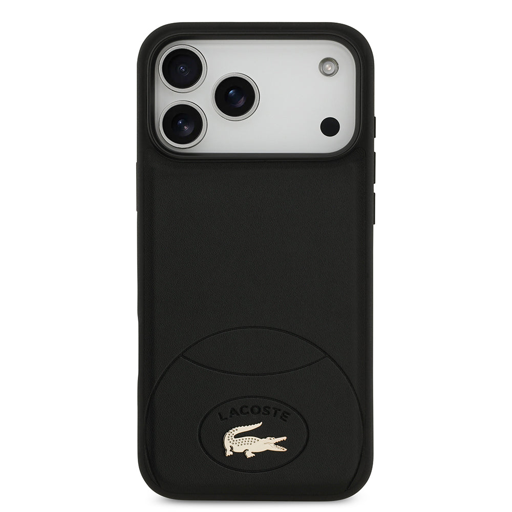 Lacoste iPhone 17 Pro Max Orjinal Lisanslı Magsafe PU Deri Tasarımlı Metal Logolu Kılıf