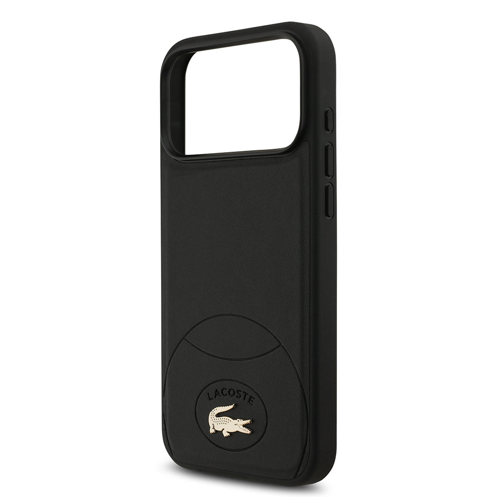 Lacoste iPhone 17 Pro Max Orjinal Lisanslı Magsafe PU Deri Tasarımlı Metal Logolu Kılıf