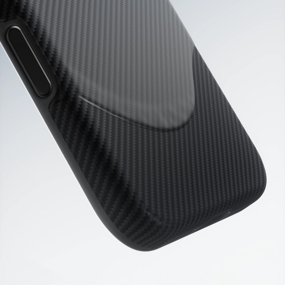 Pitaka Military-Grade Classic Serisi iPhone 17 Pro Max M-safe Şarj Özellikli 1500D Aramid Fiber Black-Grey Twill Kılıf