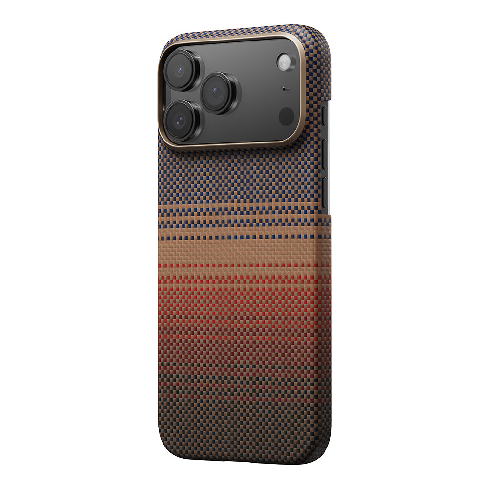 Pitaka Tactile Woven Sunset-Moonrise Serisi iPhone 17 Pro Max Kılıf Magsafe Aramid Fiber Sunset Kılıf