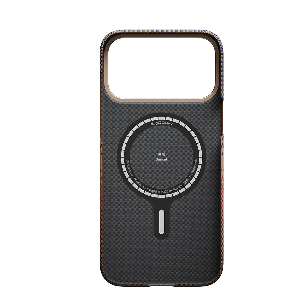 Pitaka Tactile Woven Sunset-Moonrise Serisi iPhone 17 Pro Max Kılıf Magsafe Aramid Fiber Sunset Kılıf