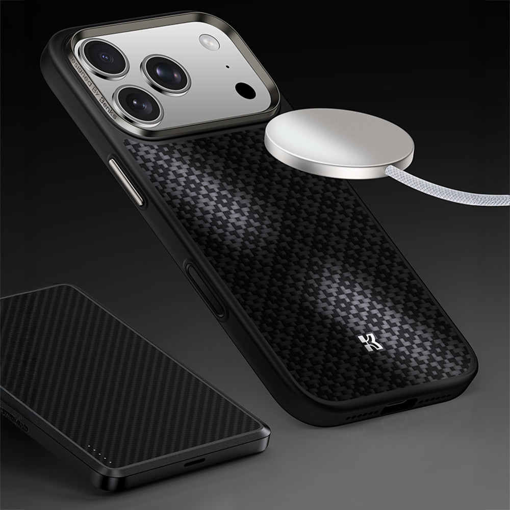 Benks ArmorPro ArmorGrid Serisi iPhone 17 Pro Max M-Safe Şarj Özellikli Kevlar Kılıf