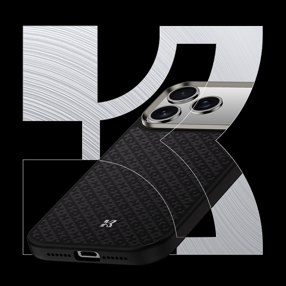 Benks ArmorPro ArmorGrid Serisi iPhone 17 Pro Max M-Safe Şarj Özellikli Kevlar Kılıf