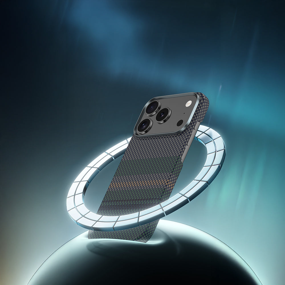Benks Aurora ArmorPro iPhone 17 Pro Max Magsafe Karbon Fiber Tasarımlı Kevlar Kılıf