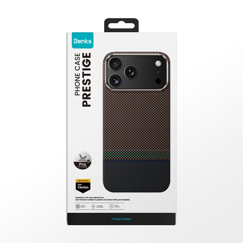 Benks Prestige ArmorPro iPhone 17 Pro Max Magsafe Karbon Fiber Tasarımlı Kevlar Kılıf