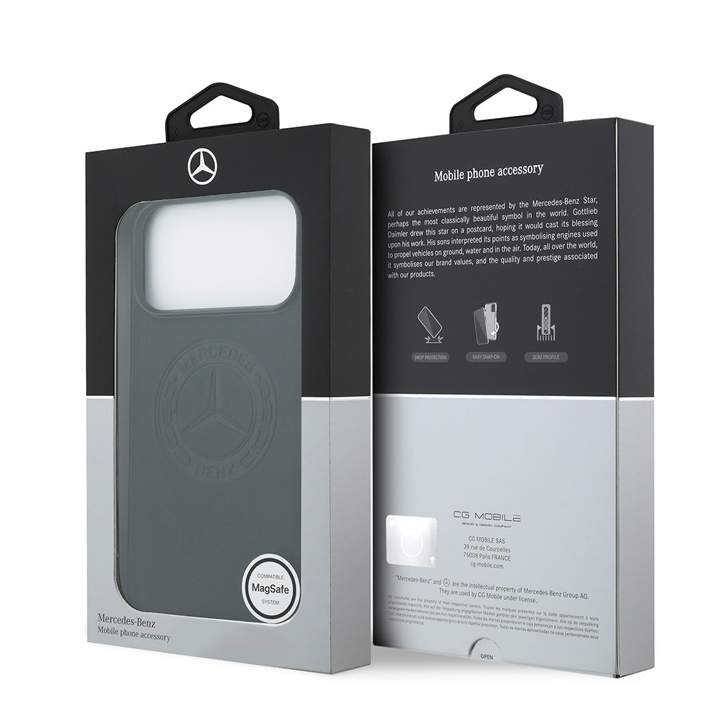 Mercedes Benz iPhone 17 Pro Max Orjinal Lisanslı M-safe Hakiki Deri Nostaljik Yıldız Dizayn Kılıf