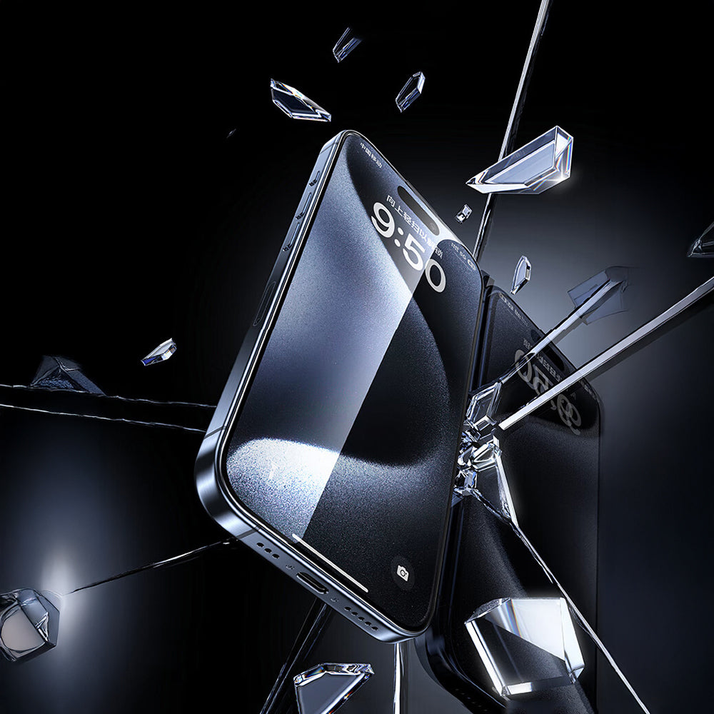 Wiwu SQ-008 Oleofobik Easy Install iPhone 17 Pro Max Darbeye Karşı Dayanıklı Temperli Cam Ekran Koruyucu + Kolay Uygulama Aparatlı