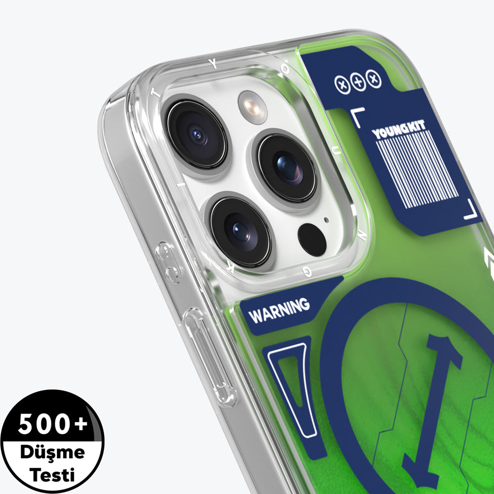 Youngkit Galaxy Fantasy Serisi iPhone 16 Pro Max Magsafe Karanlıkta Parlayan Kumlu Sıvılı Tasarımlı Telefon Kılıfı-7