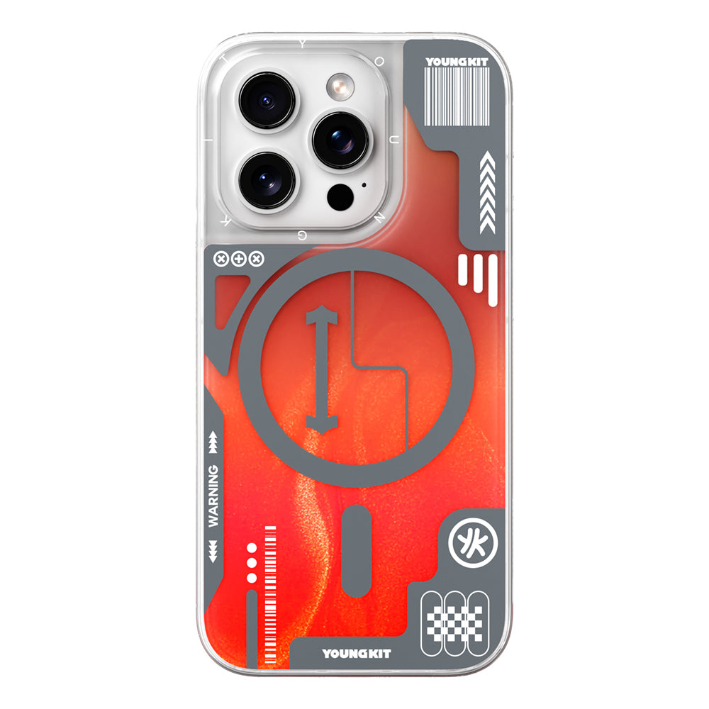 Youngkit Galaxy Fantasy Serisi iPhone 16 Pro Max Magsafe Karanlıkta Parlayan Kumlu Sıvılı Tasarımlı Telefon Kılıfı-12