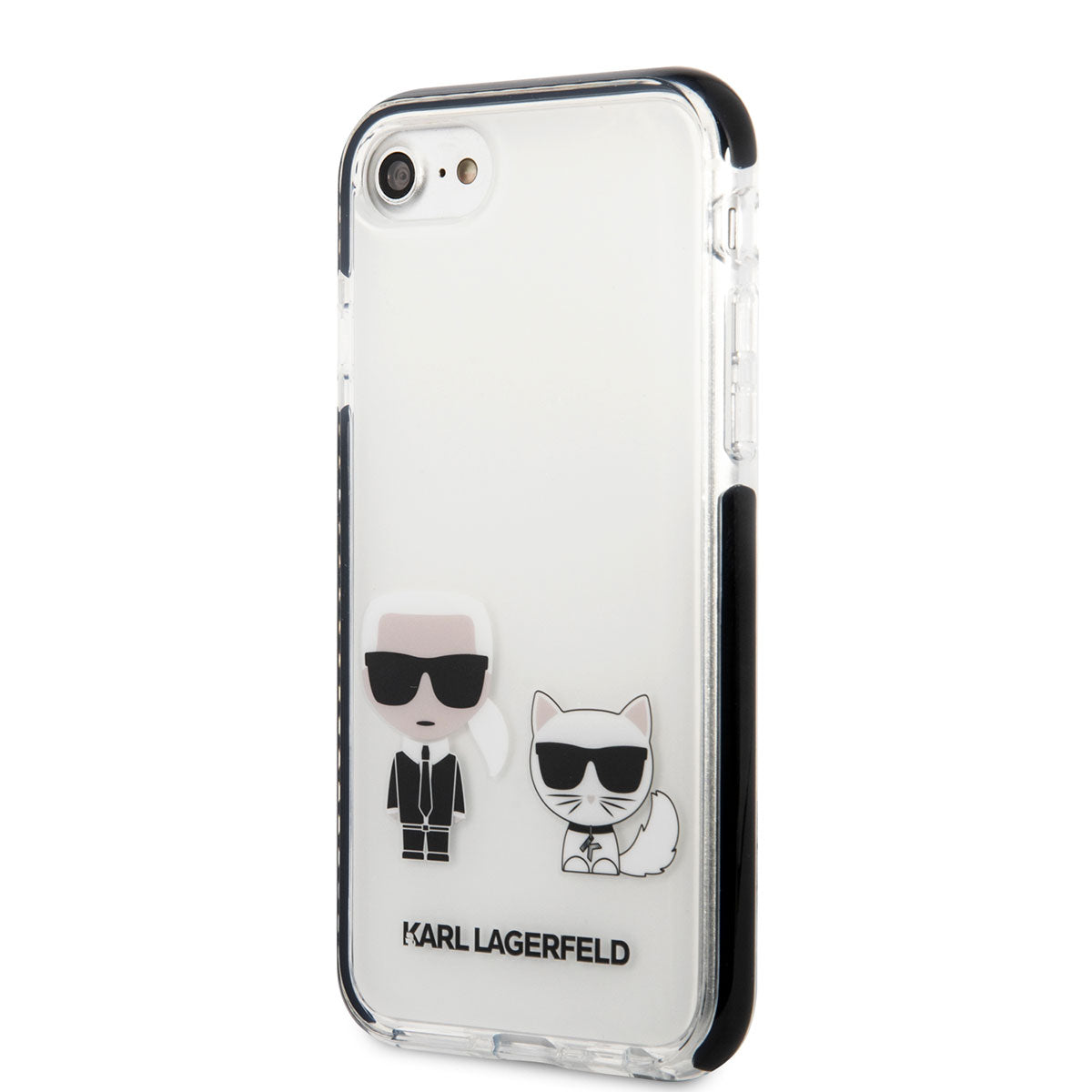 Karl Lagerfeld iPhone SE 2022 Kılıf Kenarları Siyah Silikon K&C Dizayn Telefon Kılıfı - 9