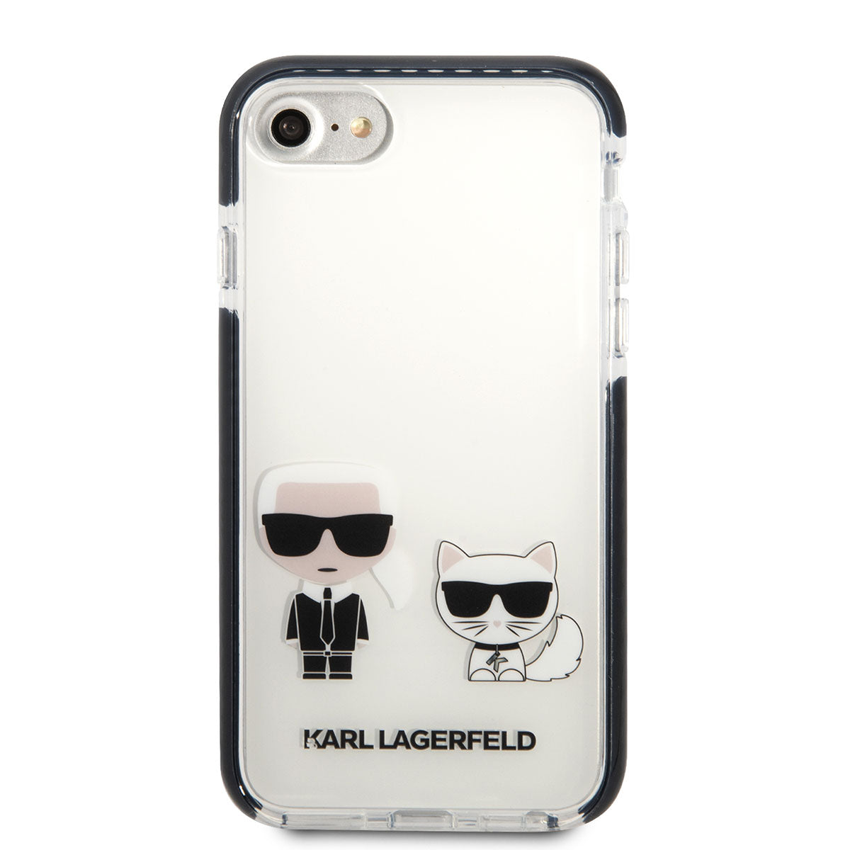 Karl Lagerfeld iPhone SE 2022 Kılıf Kenarları Siyah Silikon K&C Dizayn Telefon Kılıfı - 10
