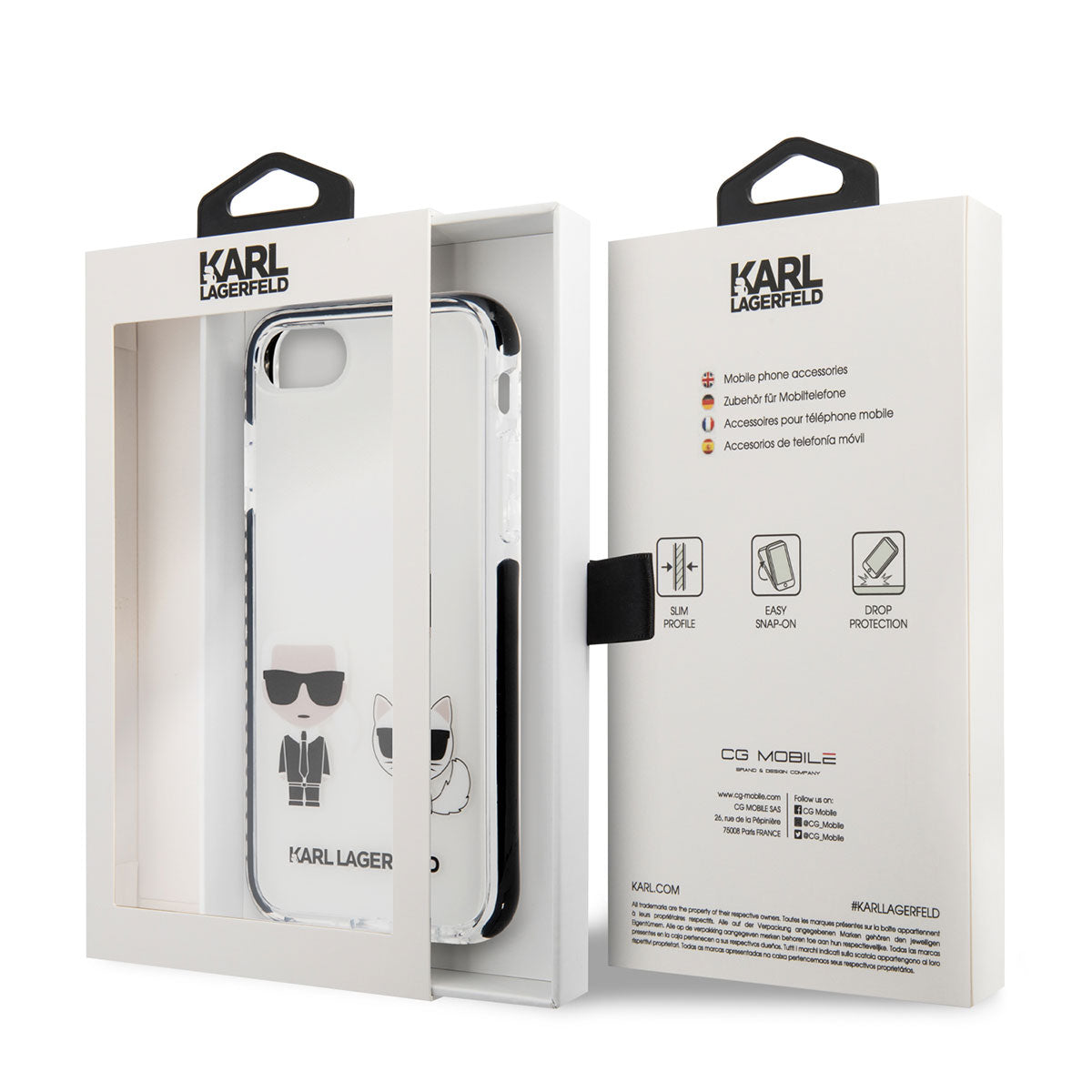 Karl Lagerfeld iPhone SE 2022 Kılıf Kenarları Siyah Silikon K&C Dizayn Telefon Kılıfı - 14