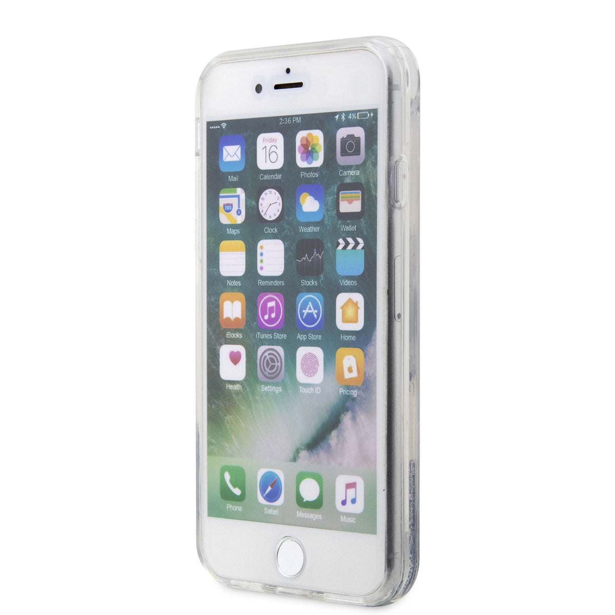 Karl Lagerfeld iPhone SE 2022 Sıvılı Simli Choupette Head Dizayn Telefon Kılıfı - 6