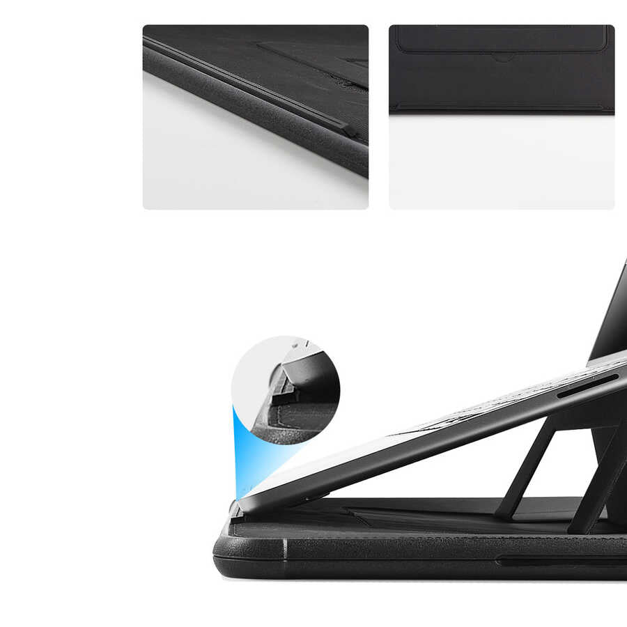 Wiwu Defender Stand Case Macbook Pro 14.2 2023 A2779 Taşınabilir Standlı Magnetik PU Laptop Çantası - 18