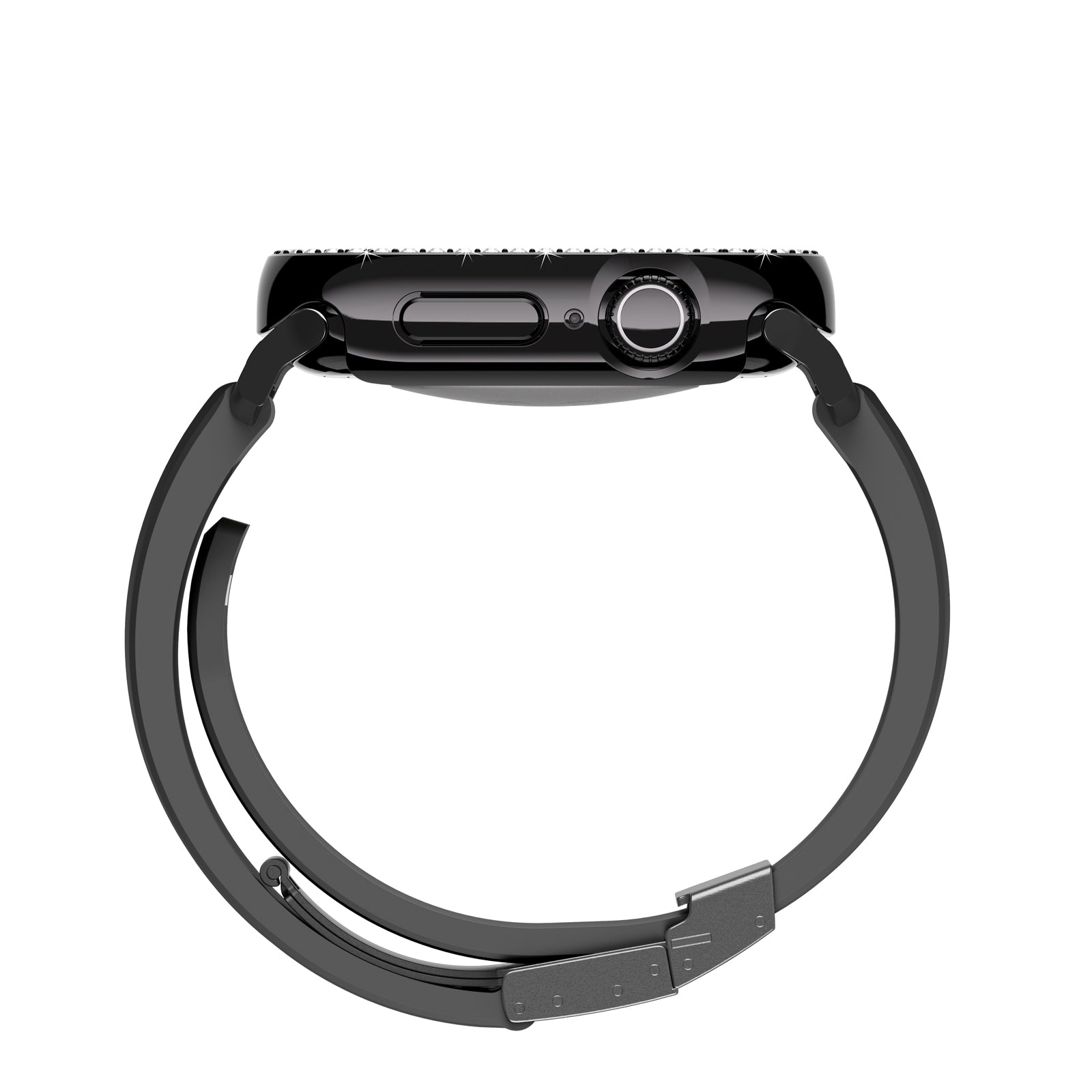 Amazingthing Gleam Fit FullGuard Apple Watch 10 46mm Taşlı Sert PC Kasa ve Ekran Koruyucu